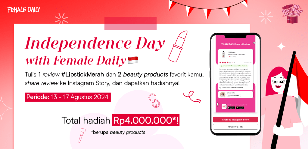 Rayakan Hari Kemerdekaan, Female Daily Adakan Giveaway dengan Total Hadiah 4&nbsp;Juta!